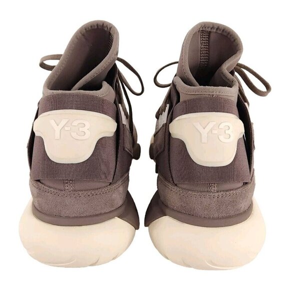 Y-3 Adidas Qasa High Sneaker 40 7 Mens Brown Cream Yohji Yamamoto New - Picture 6 of 11